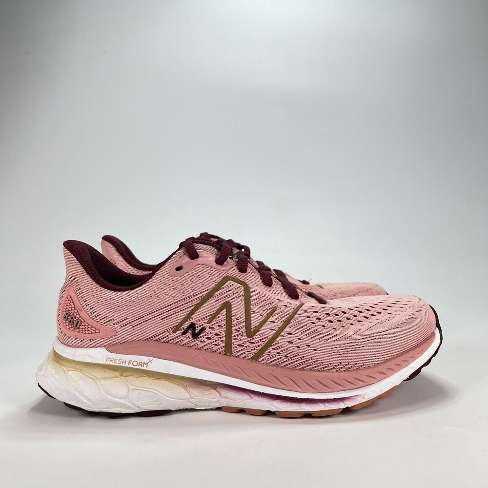 New Balance Fresh Foam X 860v13 Pink Moon Burgundy Running Shoes Womens Size 8.5